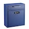 Adiroffice Medium Steel Drop Box Wall-Mount Mailbox with  Dual Key and Combination Lock, Blue ADI631-05-BLU-KC-MK - alternate 1